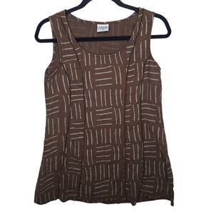 Click color Me Cotton 100% Linen Tunic Sleeveless Top Small Tank Lagenlook Boho